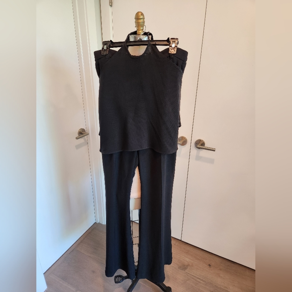 Black Flare Leg Pants Set